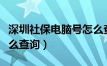 深圳社保电脑号怎么查询（深圳社保电脑号怎么查询）