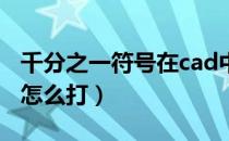 千分之一符号在cad中怎么打（千分之一符号怎么打）