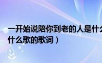 一开始说陪你到老的人是什么歌（一开始说陪你到老的人是什么歌的歌词）