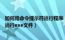 如何用命令提示符运行程序（如何在电脑上使用命令提示符运行exe文件）