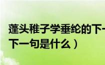 蓬头稚子学垂纶的下一句（蓬头稚子学垂纶的下一句是什么）