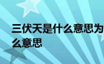 三伏天是什么意思为啥叫三伏天 三伏天是什么意思