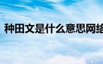 种田文是什么意思网络语 种田文是什么意思