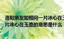 洛阳亲友如相问一片冰心在玉壶的意思（洛阳亲友如相问一片冰心在玉壶的意思是什么）