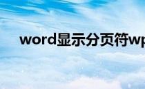 word显示分页符wps word显示分页符