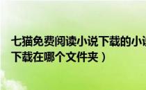 七猫免费阅读小说下载的小说在哪个文件夹（七猫免费小说下载在哪个文件夹）