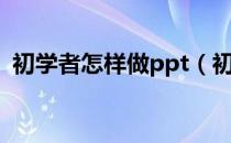 初学者怎样做ppt（初学者怎样做ppt课件）