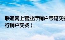 联通网上营业厅销户号码交费（中国联通网上营业厅如何进行销户交费）