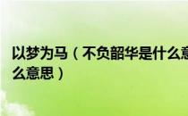 以梦为马（不负韶华是什么意思 愿你以梦为马不负韶华是什么意思）