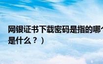 网银证书下载密码是指的哪个密码（网上银行证书下载密码是什么？）