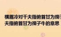 横眉冷对千夫指俯首甘为孺子牛的意思是什么（横眉冷对千夫指俯首甘为孺子牛的意思）