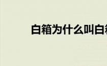 白箱为什么叫白箱 白箱为何被禁