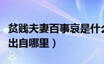 贫贱夫妻百事哀是什么意思（贫贱夫妻百事哀出自哪里）