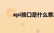 api接口是什么意思 api接口是什么