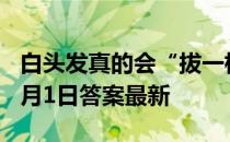 白头发真的会“拔一根长三根”吗 蚂蚁庄园3月1日答案最新