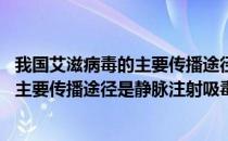 我国艾滋病毒的主要传播途径是静脉注射吸毒 我国艾滋病的主要传播途径是静脉注射吸毒