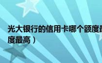 光大银行的信用卡哪个额度最高（光大银行信用卡什么卡额度最高）