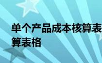 单个产品成本核算表格全套 单个产品成本核算表格