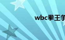 wbc拳王争霸赛 wbc