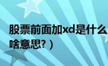 股票前面加xd是什么意思?（股票前面加xd是啥意思?）