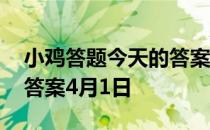 小鸡答题今天的答案是什么 小鸡答题今天的答案4月1日