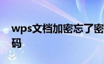 wps文档加密忘了密码 wps文档加密忘记密码