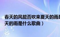 春天的风能否吹来夏天的雨是什么歌（春天的风能否吹来夏天的雨是什么歌曲）