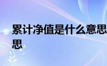 累计净值是什么意思通俗 累计净值是什么意思