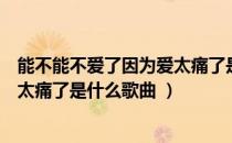 能不能不爱了因为爱太痛了是什么歌（能不能不爱了因为爱太痛了是什么歌曲 ）