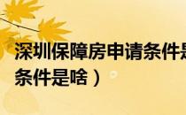 深圳保障房申请条件是什么（深圳保障房申请条件是啥）