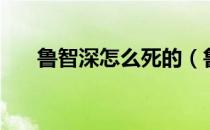 鲁智深怎么死的（鲁智深是怎么死的）