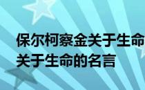 保尔柯察金关于生命的名言大全 保尔柯察金关于生命的名言