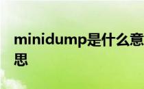 minidump是什么意思 minidump是什么意思