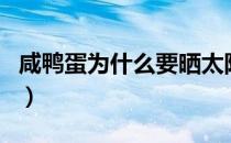 咸鸭蛋为什么要晒太阳（咸鸭蛋为什么会出油）