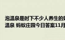 泡温泉是时下不少人养生的好选择，但下列哪种人不适合泡温泉 蚂蚁庄园今日答案11月27日