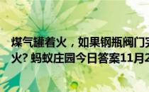 煤气罐着火，如果钢瓶阀门完好，首选是先关阀门还是先灭火? 蚂蚁庄园今日答案11月24日