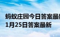 蚂蚁庄园今日答案最新汇总 蚂蚁庄园小课堂11月25日答案最新