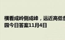 横看成岭侧成峰，远近高低各不同一诗写的是哪座山 蚂蚁庄园今日答案11月4日