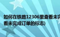 如何在铁路12306里查看未完成订单(如何在铁路12306里查看未完成订单的标志)