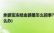 余额宝冻结金额是怎么回事?如何解决?(余额宝金额冻结了怎么办)