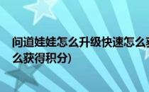 问道娃娃怎么升级快速怎么获得(问道娃娃怎么升级快速?怎么获得积分)