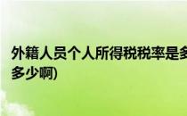 外籍人员个人所得税税率是多少(外籍人员个人所得税税率是多少啊)