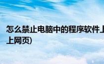 怎么禁止电脑中的程序软件上网(怎么禁止电脑中的程序软件上网页)