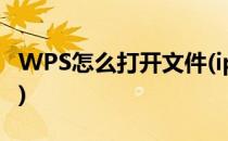 WPS怎么打开文件(ipad的wps怎么打开文件)