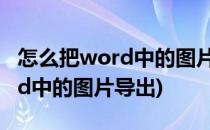 怎么把word中的图片导出并保存(怎样将word中的图片导出)