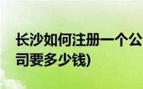 长沙如何注册一个公司(长沙如何注册一个公司要多少钱)