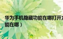 华为手机隐藏功能在哪打开方式能更改吗（华为手机隐藏功能在哪）