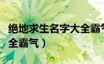 绝地求生名字大全霸气单字（绝地求生名字大全霸气）