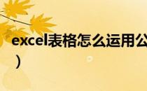 excel表格怎么运用公式（excle表格公式编写）