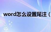 word怎么设置尾注（word尾注怎么设置）